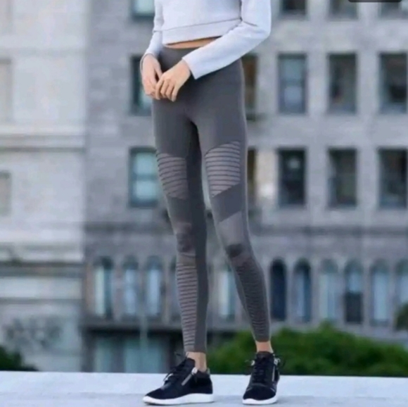 ALO Yoga Pants - ALO Yoga NEW Anthracite Gray Moto Legging Small